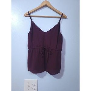 Aritzia Babaton Warren Camisole Tank Spaghetti Tank Top Burgundy Size Small